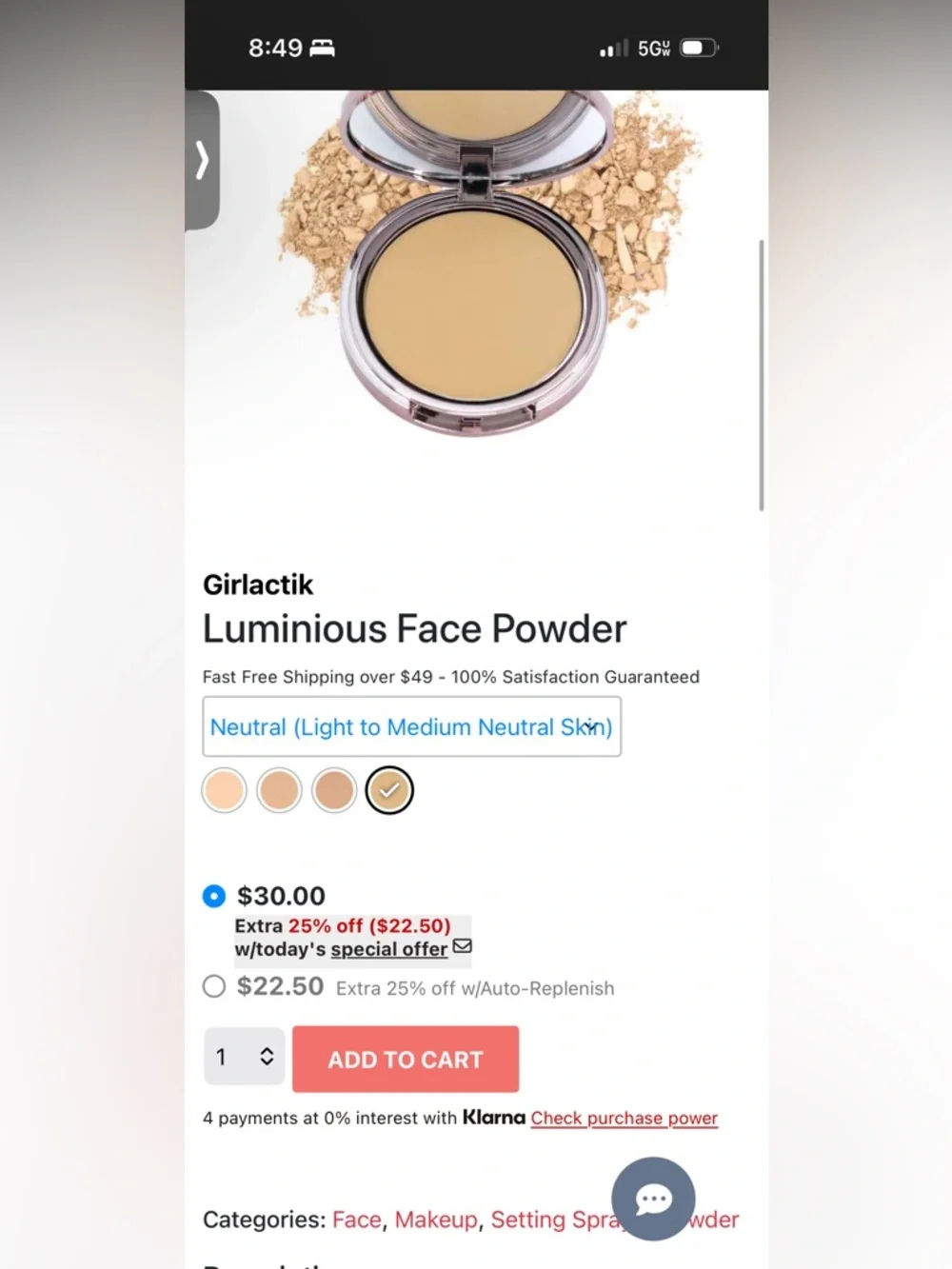 Girlactik Luminous Face Powder - Neutral